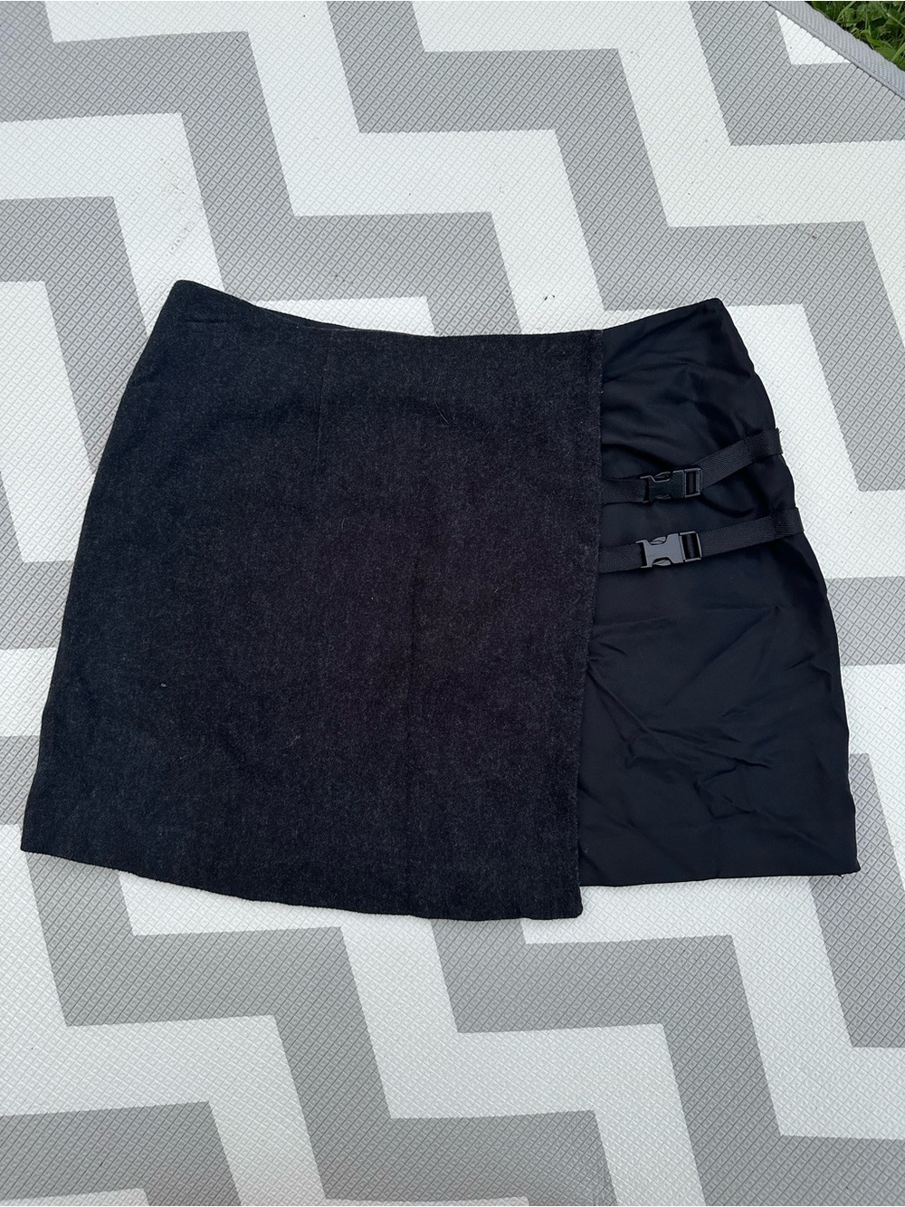 Black Mini Skirt with Side Buckles